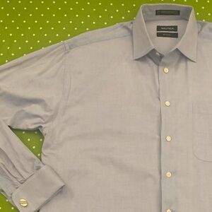 NAUTICA French Cuffed All Cotton Dress Shirt